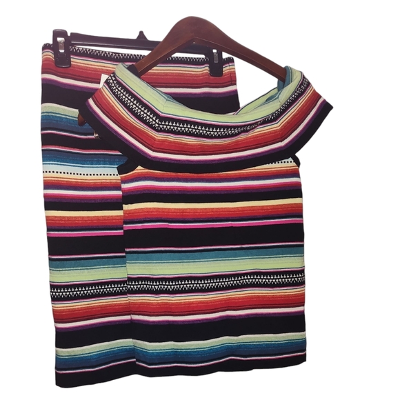Lauren Ralph Lauren Striped Off-Shoulder Sweater Top Only Black Multicolor - Picture 11 of 14